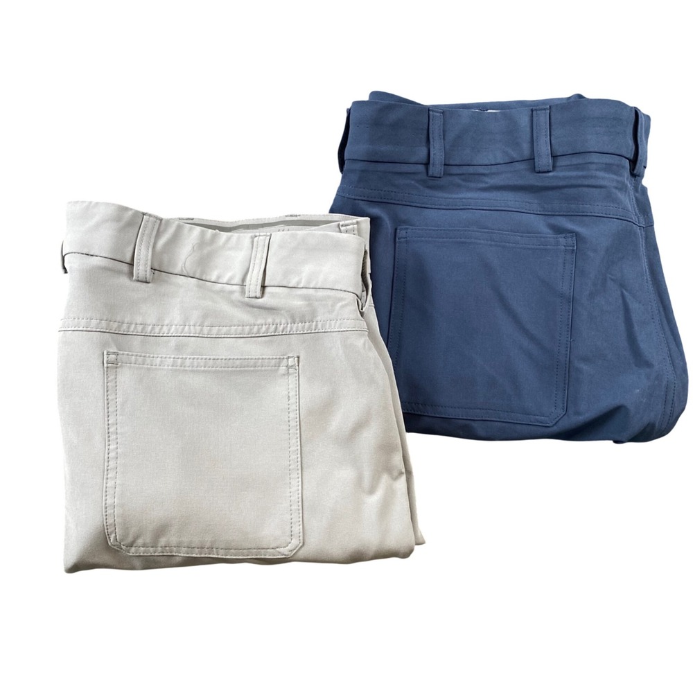 Walter Hagen 11 Golf Pants Mens 40x30 Lot of 2 Blue Gray Stretch 5 Pocket